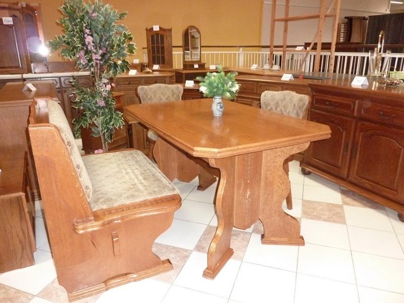 Rust. stůl + 2x židle + lavice